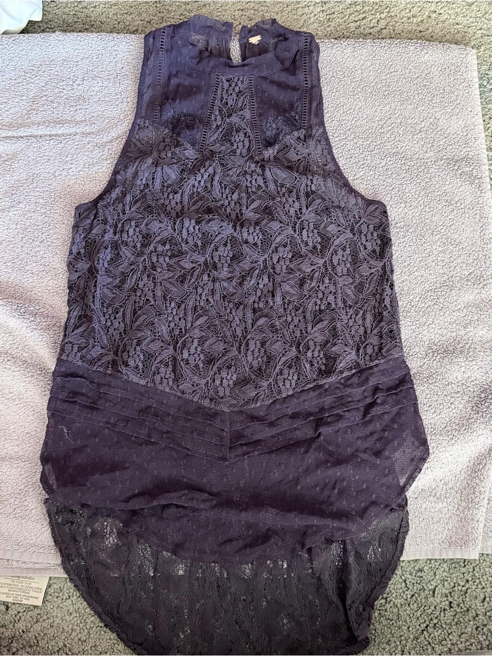 Free People Purple Lace & Mesh Sleeveless Tank